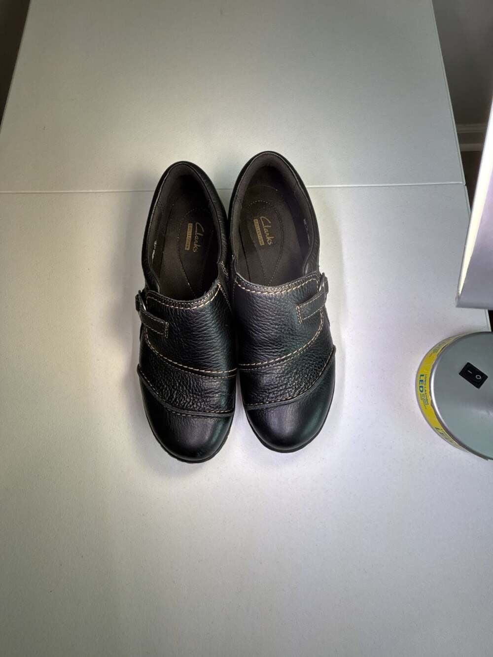 Clarks Cheyn Madi Black Leather Slip-On Shoes